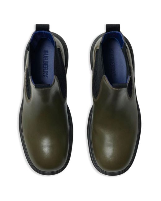 Burberry Black Chelsea-Boots mit runder Kappe