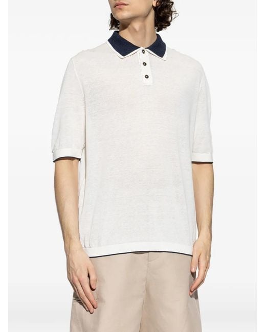 Eleventy White Buttoned Polo Shirt for men