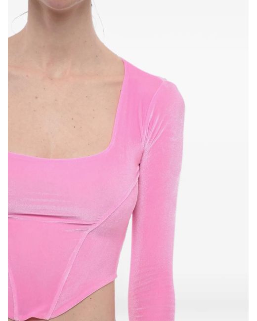Adriana Hot Couture Pink Square-Neck Top
