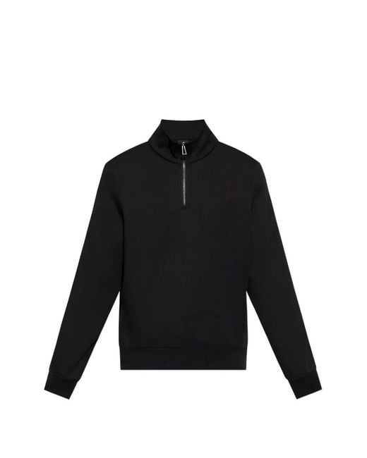 Paul Smith Black Side-Stripe Quarter-Zip Sweatshirt for men