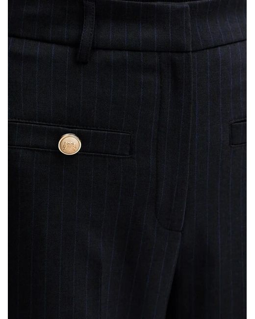 Morgan Black Buttoned Striped Trousers
