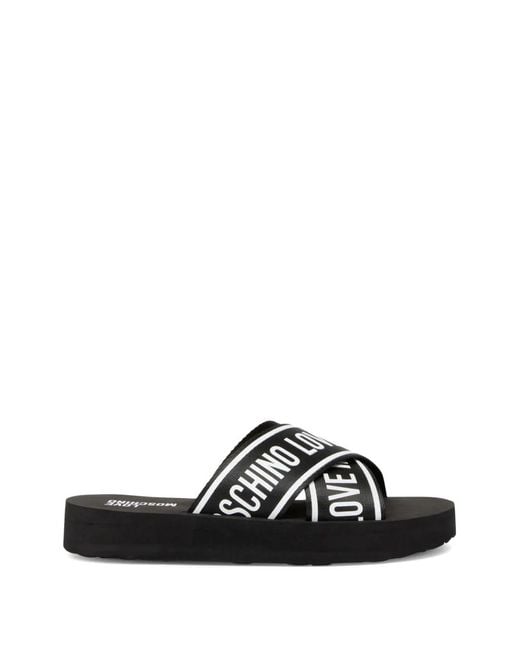 Love Moschino Black Logo Slide