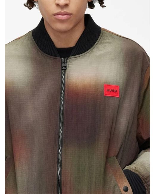 HUGO Byler Bomberjacke Mit Logo-Patch in Black für Herren