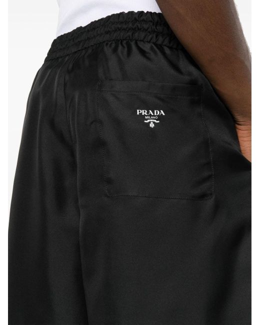 Short à logo imprimé Prada pour homme en coloris Black
