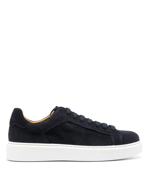 Doucal's Blue Almond Suede Trainers for men