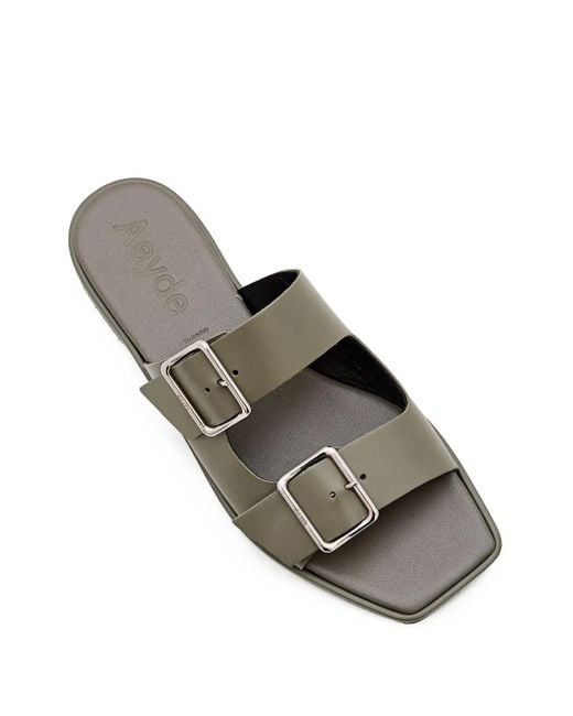 Sandali Slides di Aeyde in Green