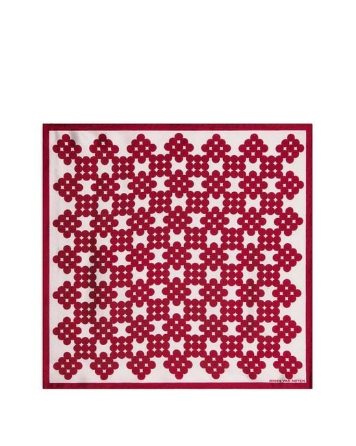 Dries Van Noten Red Printed Square Scarf for men