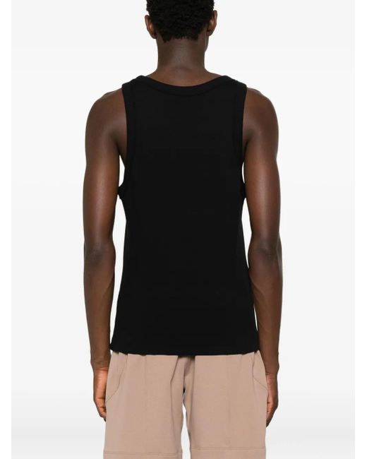 Notrainproof Black Ribbed Tank Top for men