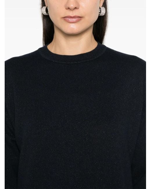 Fabiana Filippi Black Crew-Neck Glittered Jumper