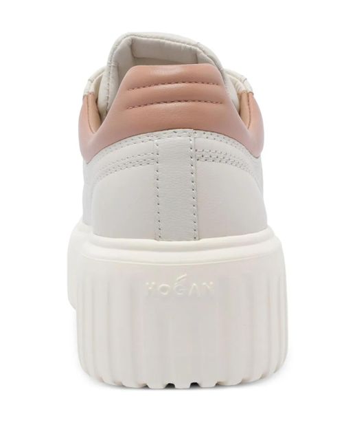 Hogan White Platform H-Stripe Sneakers