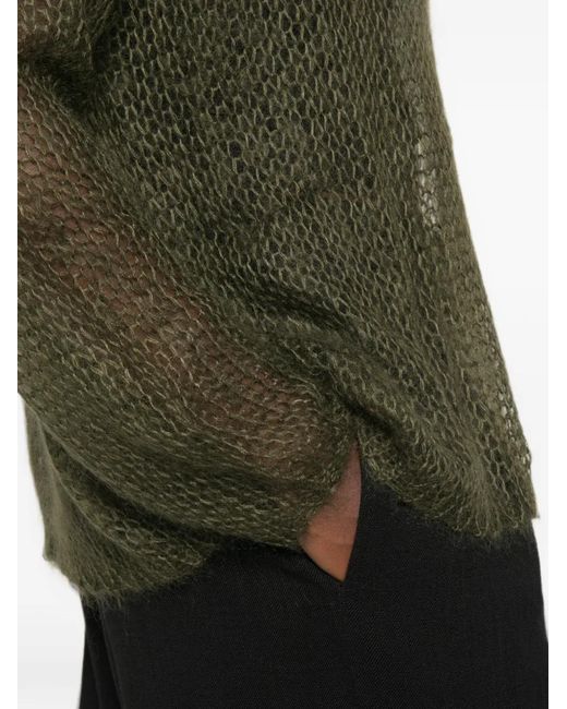 Khaite Green Wendy Open-Knit Sweater