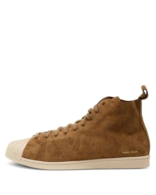 Adidas Brown X Wales Bonner Superstar Suede High-Top Sneakers for men