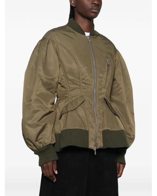 Simone Rocha Green Padded Bomber Jacket