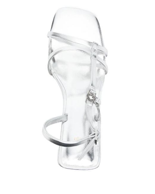 Sandali Con Cinturini Metallizzati 80Mm di Maje in White