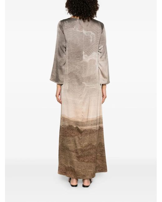 Pierre Louis Mascia プリント シルクドレス Natural
