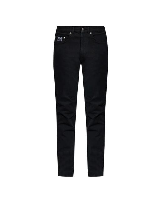 Versace Jeans Couture Black Logo Patch Jeans for men