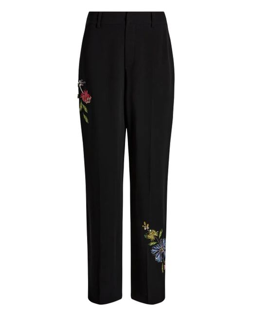 Pantalones Harlan con motivo floral Cinq À Sept de color Black