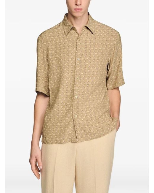 Sandro Natural Loose-Fit Chain Link Print Shirt for men