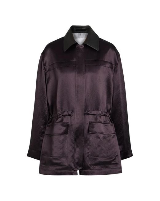 Maria McManus Purple Drawstring Satin Jacket