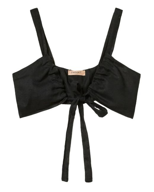 Twinset Black Linen Top