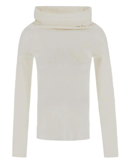 Gentry Portofino White Pullover Mit Rollkragen