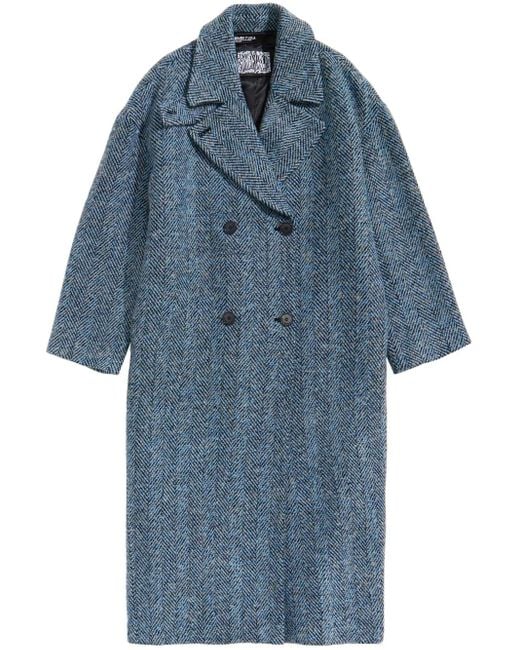 Bimba Y Lola Blue Houndstooth Pattern Coat