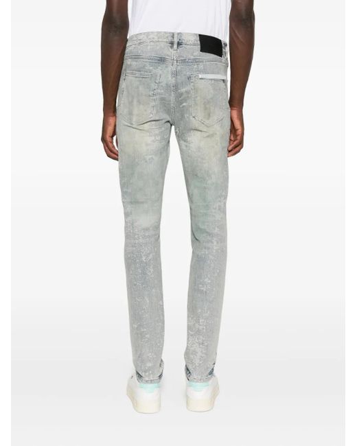 Purple Brand Blue Distressed-Finish Jeans for men
