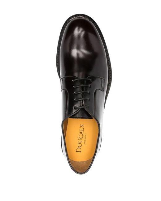 Doucal's Brown Leather Derby Shoes for men
