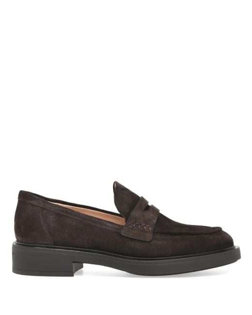 Gianvito Rossi Black Harris Loafers