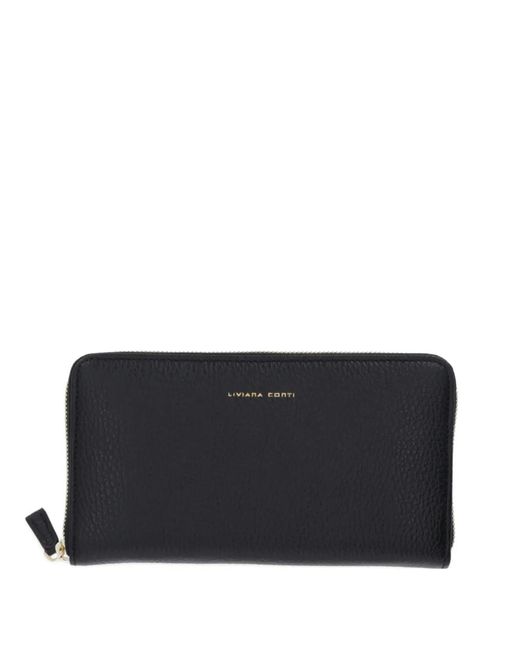 Liviana Conti Black Großes Portemonnaie Mit Reißverschluss