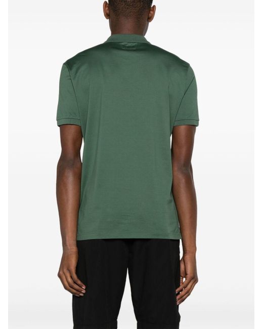 C P Company Green Logo-print Cotton Polo Shirt for men