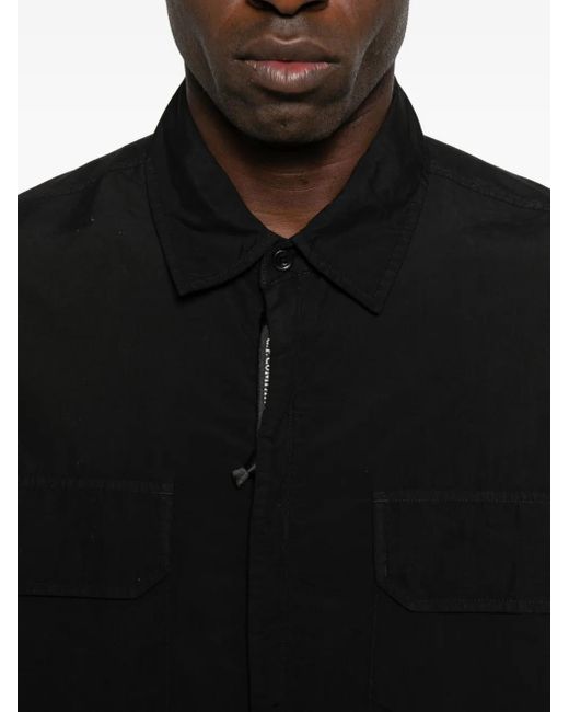 C P Company Black Zip-Fastening Pocket Jacket for men