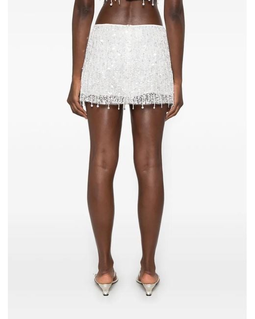 Asta Resort White Yasmin Bead-Embellished Mini Skirt