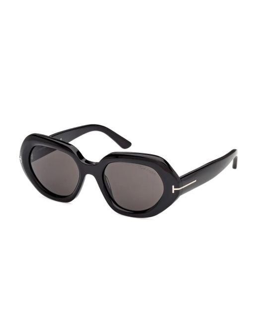 Tom Ford Black Geometric-Frame Sunglasses
