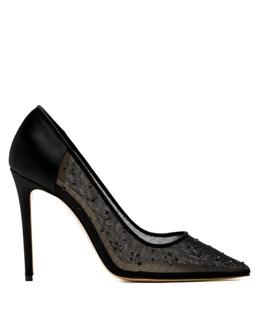 Andrea Wazen Black Verzierte Lore Glitz Pumps 105mm