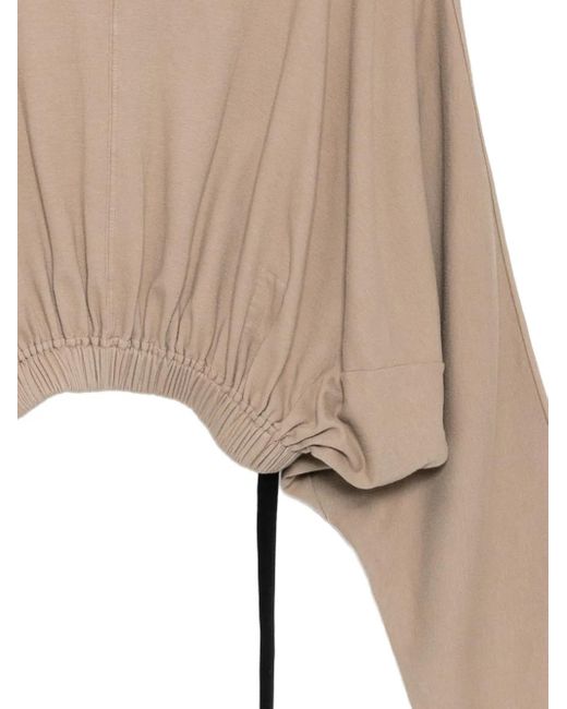 Rick Owens Natural Cropped Hoodie