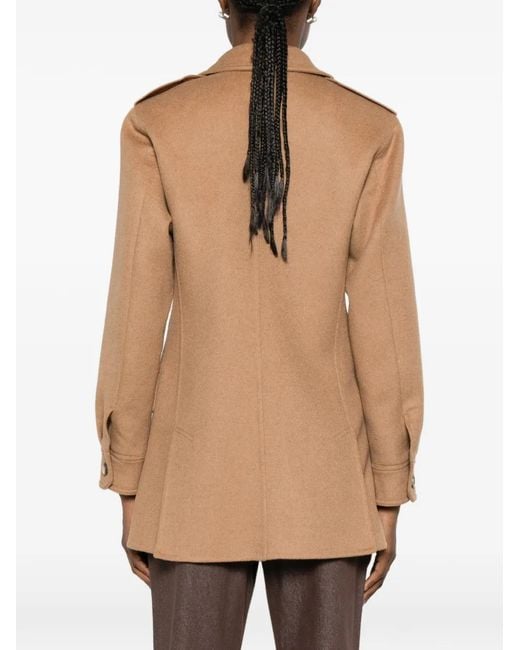 Max Mara Natural Flap-Pocket Button-Fastening Jacket