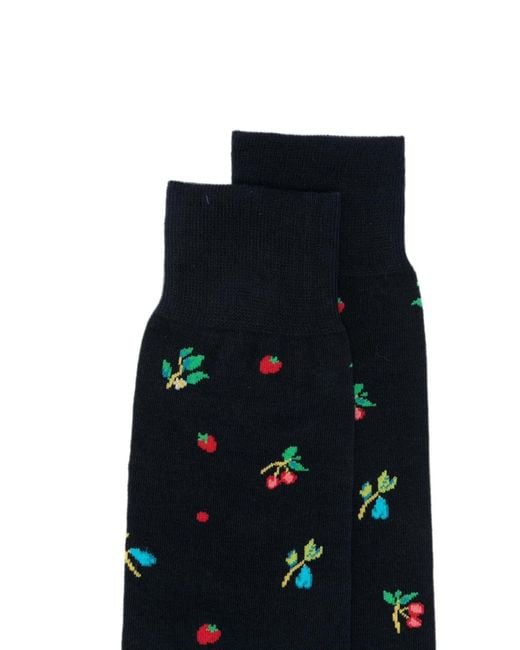 Paul Smith Blue Fruit-Pattern Socks for men