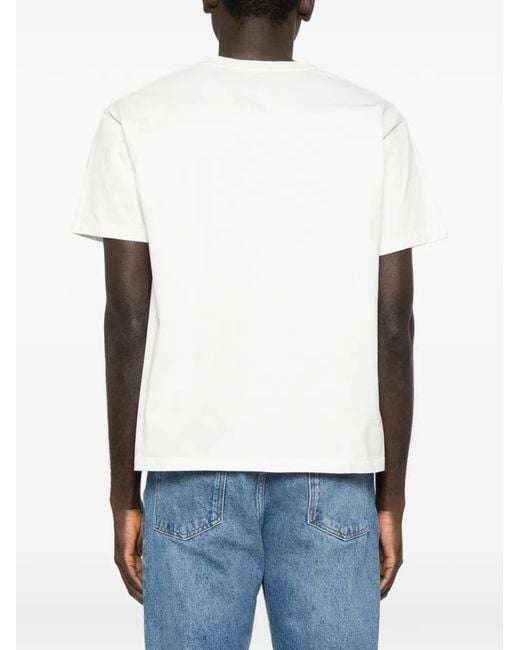 Bode White Geneva Beaded Pocket T-Shirt for men