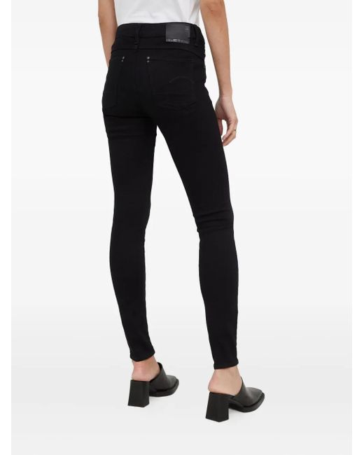 G-Star Black Logo-Patch Skinny Jeans