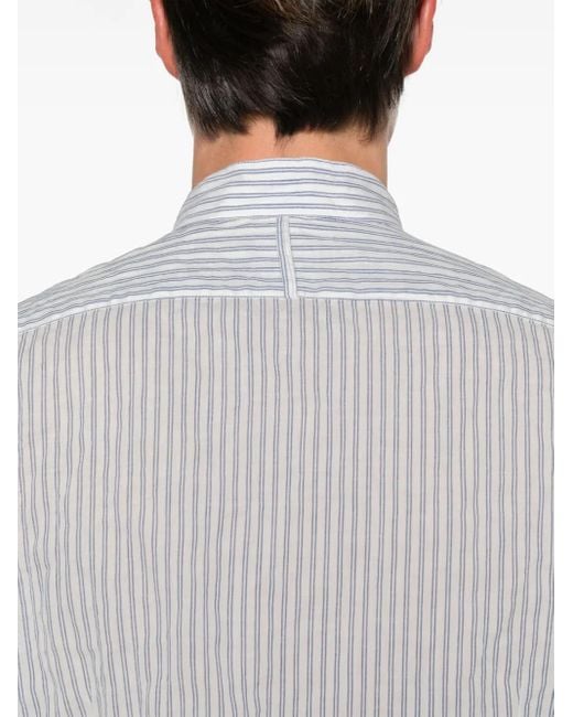 Eleventy White Stripped Longsleeved Shirt for men