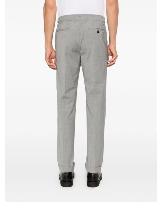 Berwich Gray Xretrolong Pleated Cuffed Trousers for men