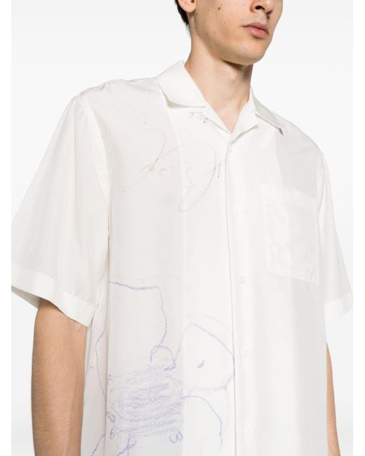 メンズ OAMC プリント ショートスリーブシャツ White