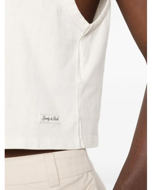 Sporty & Rich White Débardeur À Design Sans Manches