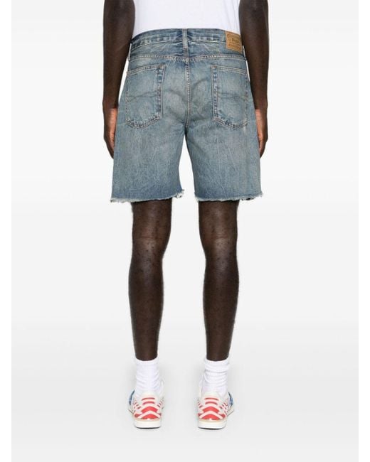 Polo Ralph Lauren Blue Distressed Denim Shorts for men