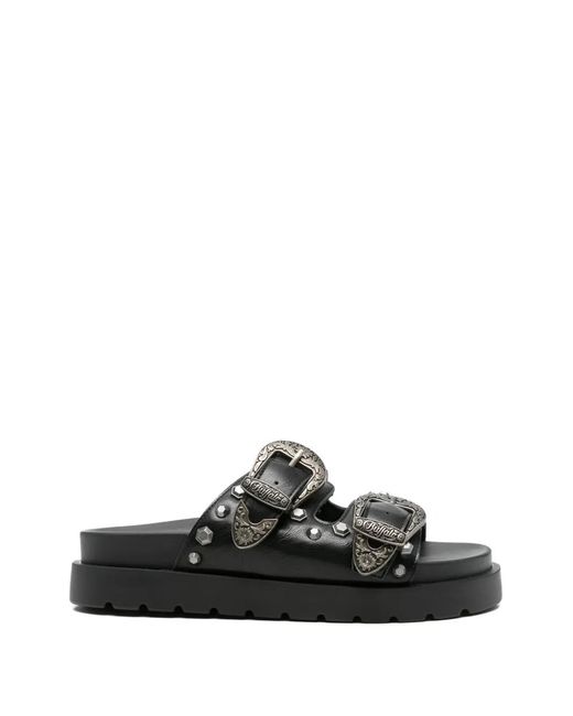 Buffalo Black Raya Ari West Sandals