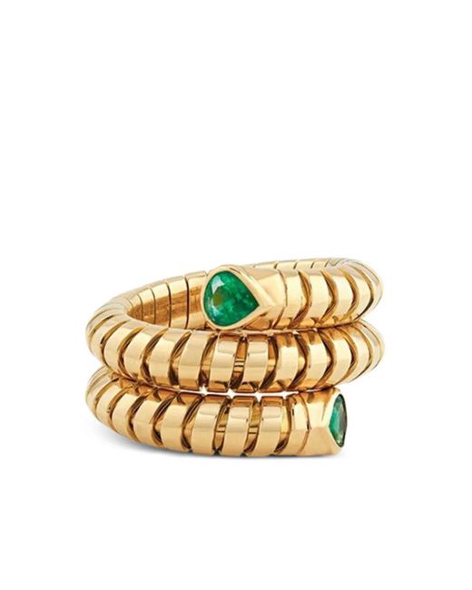 Marina B Metallic 18K Trisola Spiral Emerald Ring