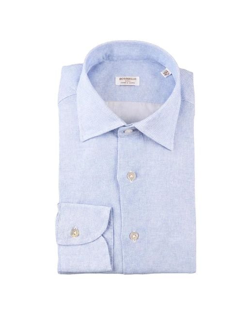 Borriello Blue Houndstooth-Pattern Shirt for men
