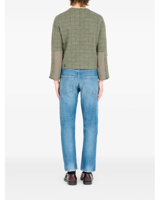 Maison Margiela Green Virgin-Wool Cardigan for men