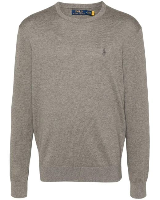 Polo Ralph Lauren Gray Polo Pony-Embroidered Jumper for men